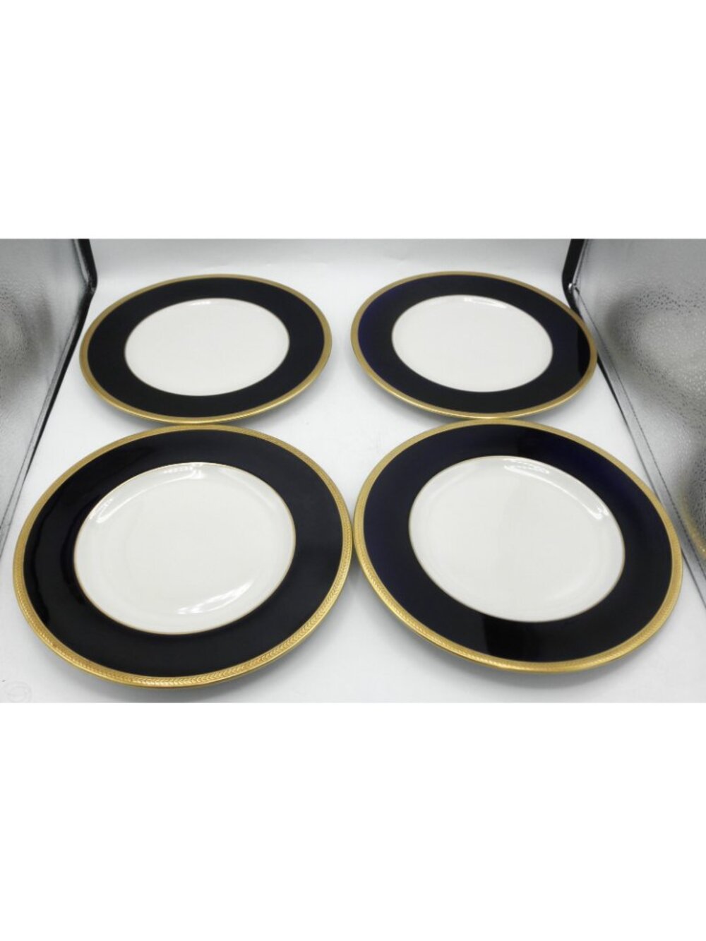 Diane Cobalt Blue Band Syracuse 10-1/4 inch Dinner Plates Set of 4 SY DIACB - Picture 8 of 8
